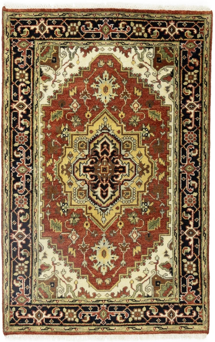 Rusty Red Geometric 4X6 Heriz Serapi Oriental Rug - 2
