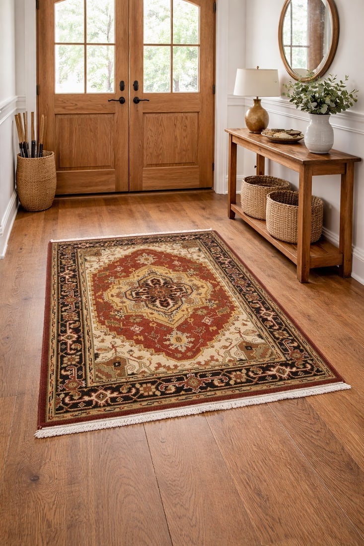 Rusty Red Geometric 4X6 Heriz Serapi Oriental Rug - 3