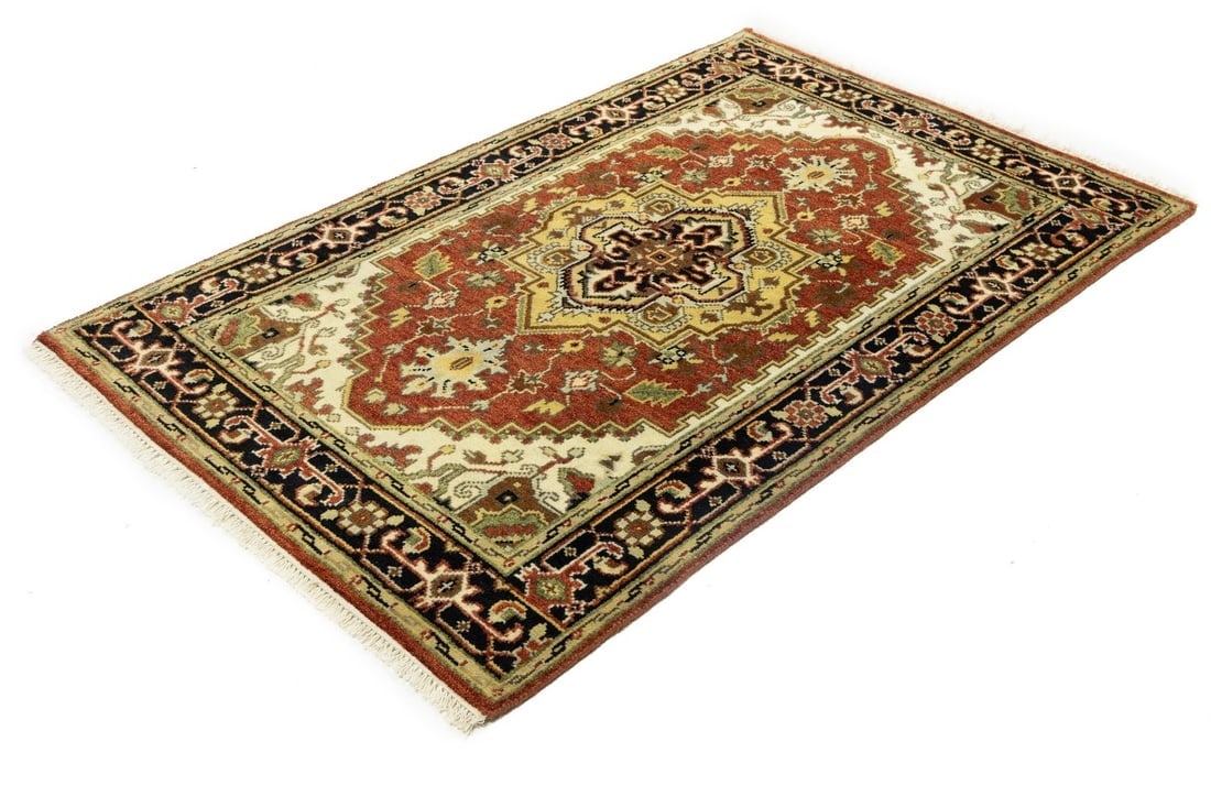 Rusty Red Geometric 4X6 Heriz Serapi Oriental Rug - 5