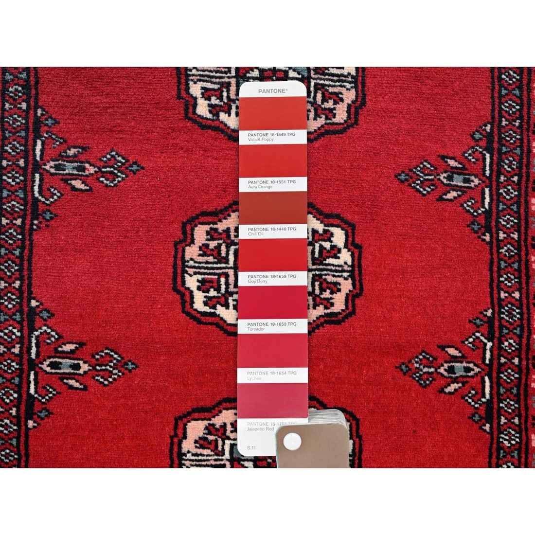 Red Princess Bokara Tribal Medallions Hand Knotted All Wool Runner Rug - 4