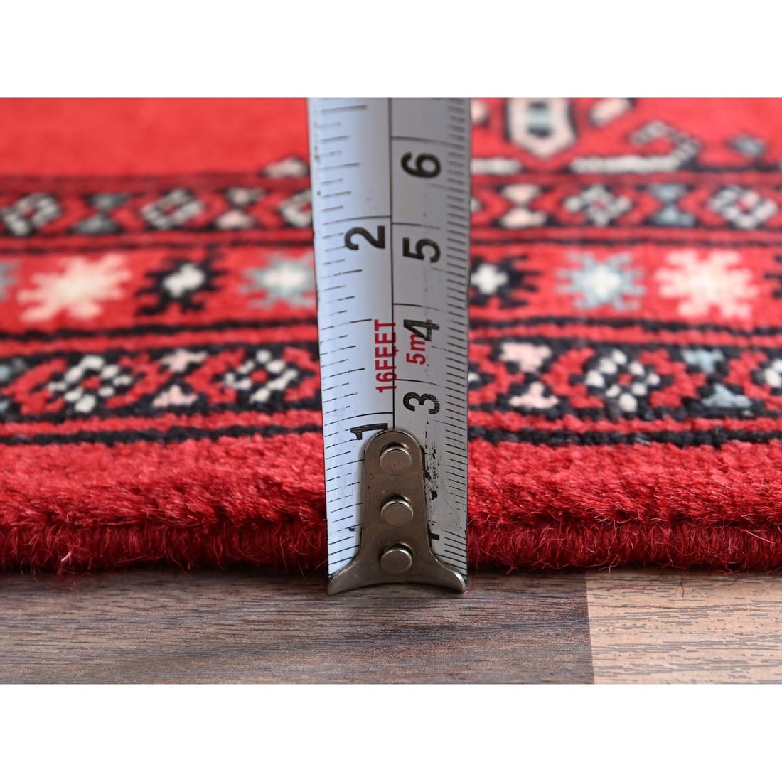Red Princess Bokara Tribal Medallions Hand Knotted All Wool Runner Rug - 6