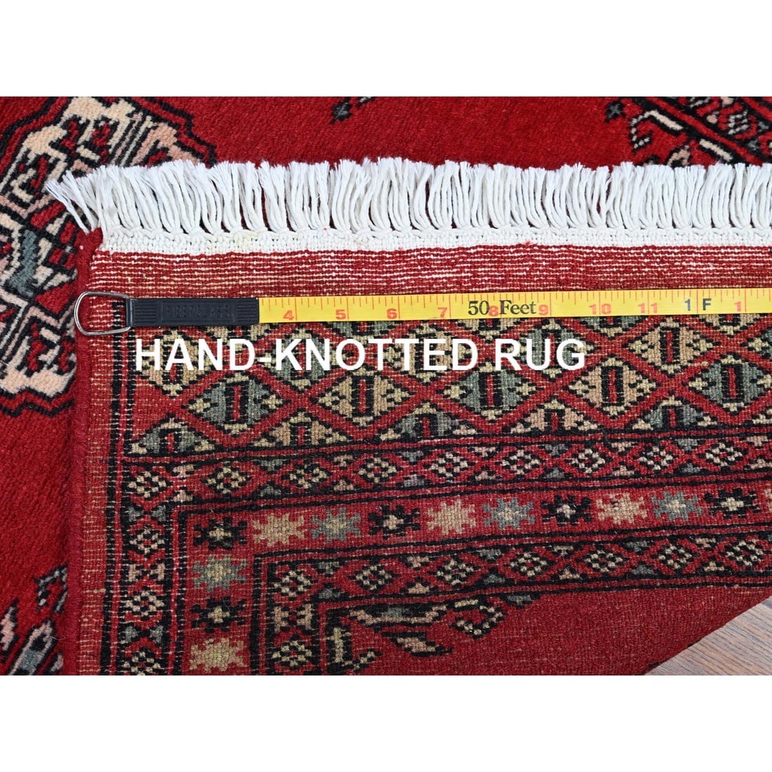 Red Princess Bokara Tribal Medallions Hand Knotted All Wool Runner Rug - 7