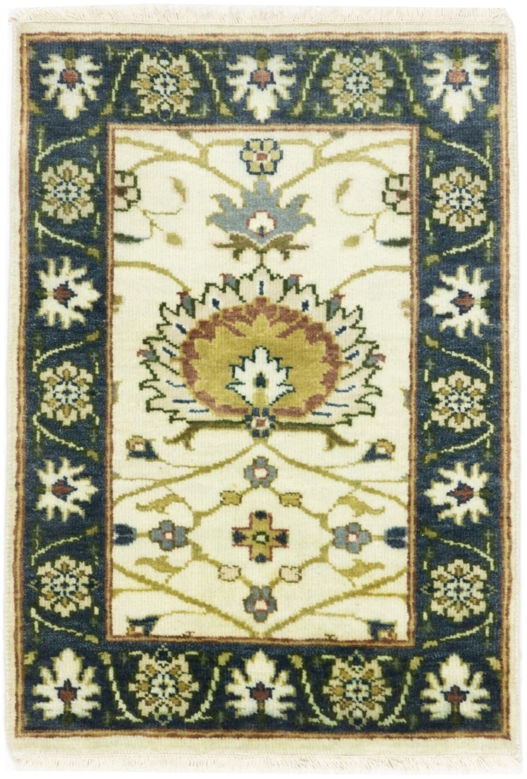 Cream Floral Osh Chobi 2X3 Peshawar Oriental Rug - 2