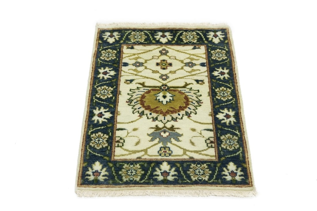 Cream Floral Osh Chobi 2X3 Peshawar Oriental Rug - 4