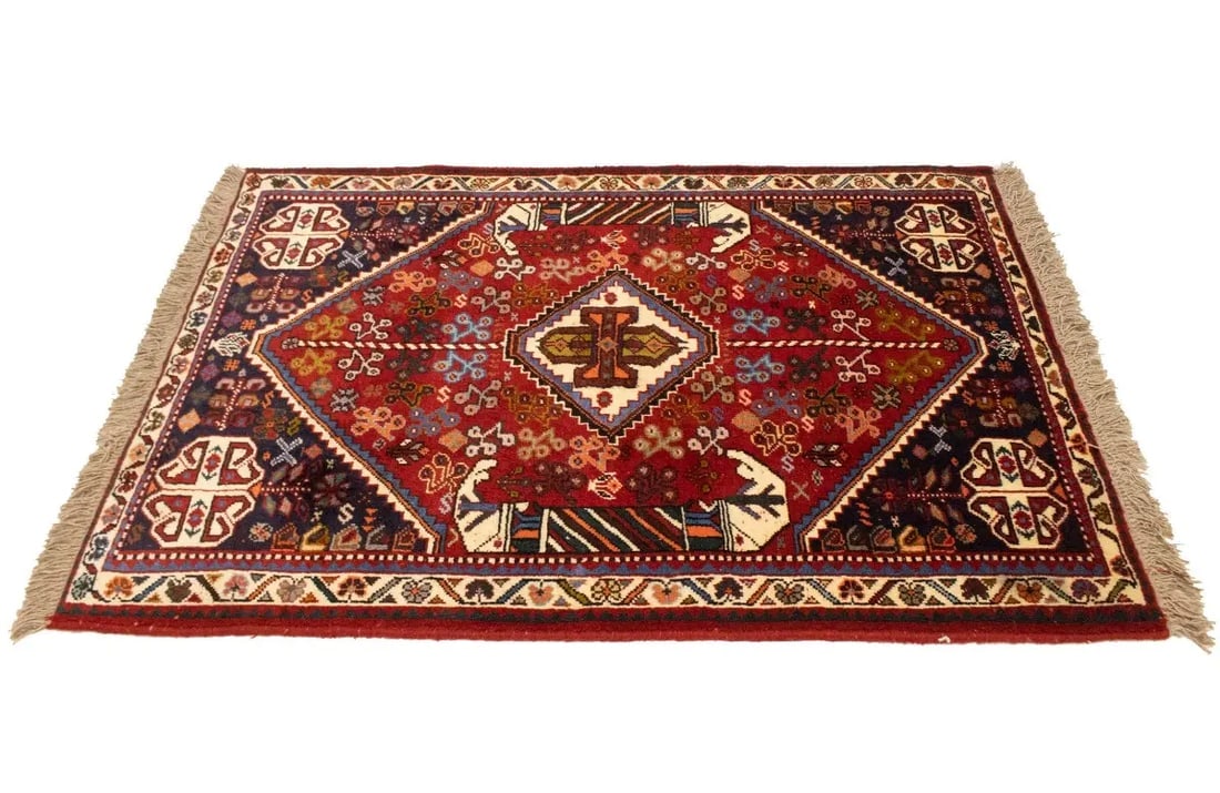 Red Tribal 3'5X5 Shiraz Persian Rug - 7