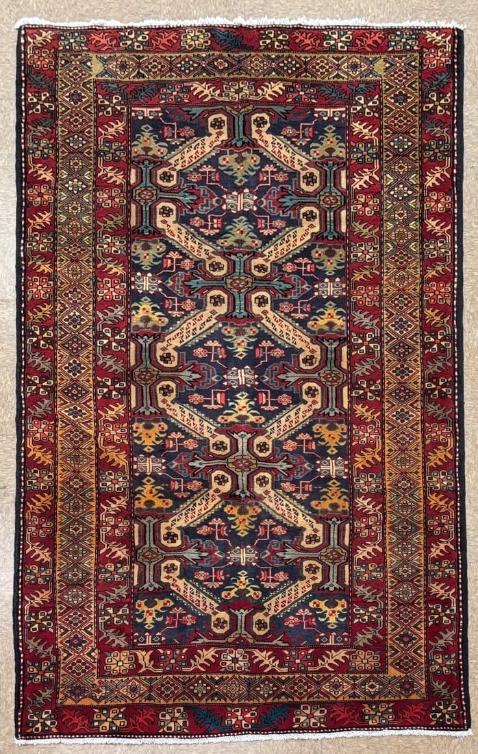 Hand Knotted Persian Azarbaijan Tribal Wool Oriental Area Rug 5'4" x 10'7" - 12