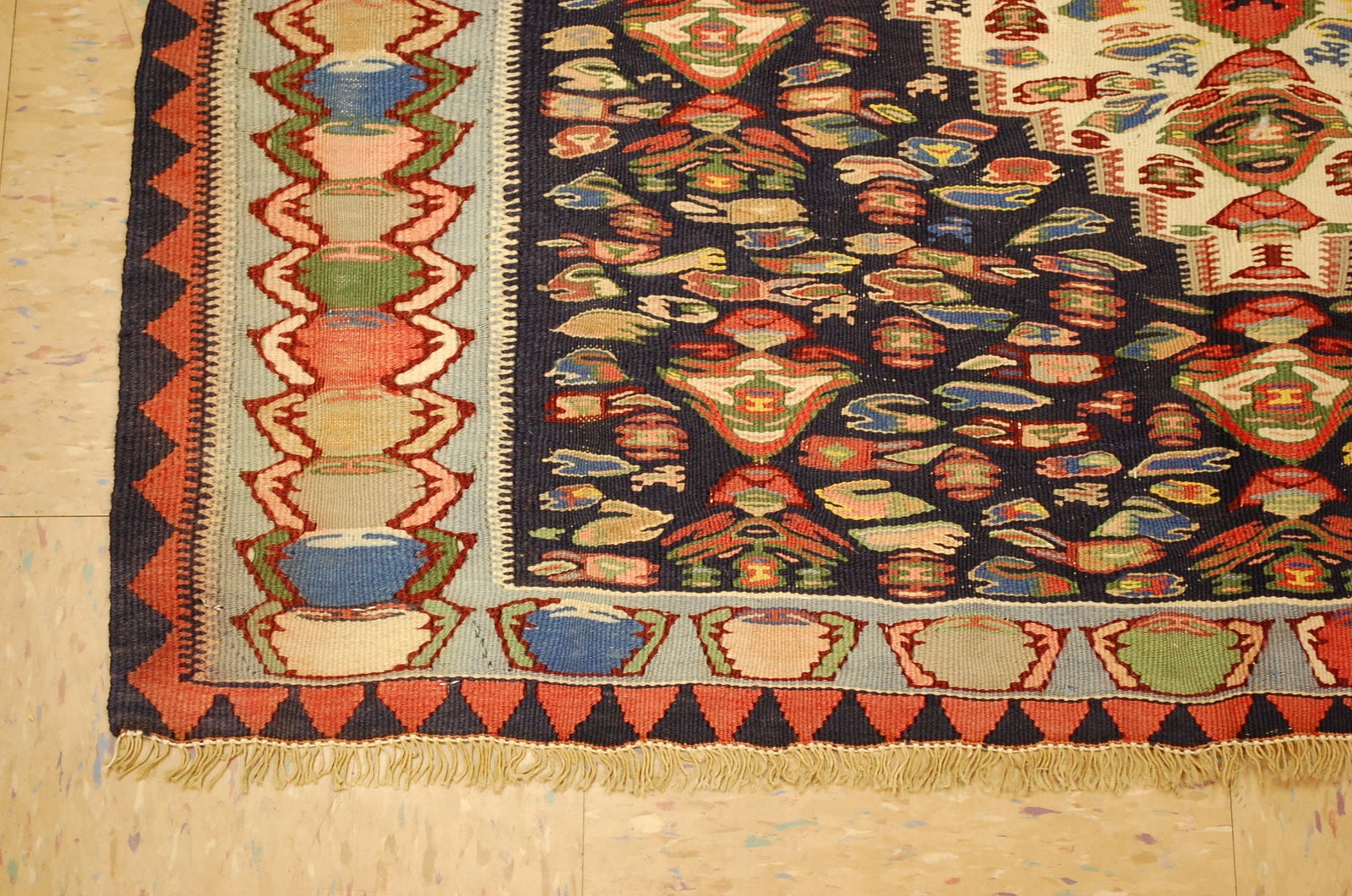 Persian SENNAH KILIM 3'8" x 4'10" - 3