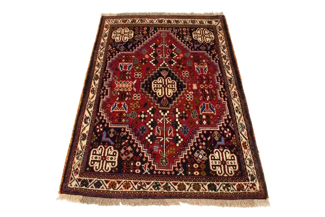 Red Tribal 3X5 Shiraz Persian Rug - 4