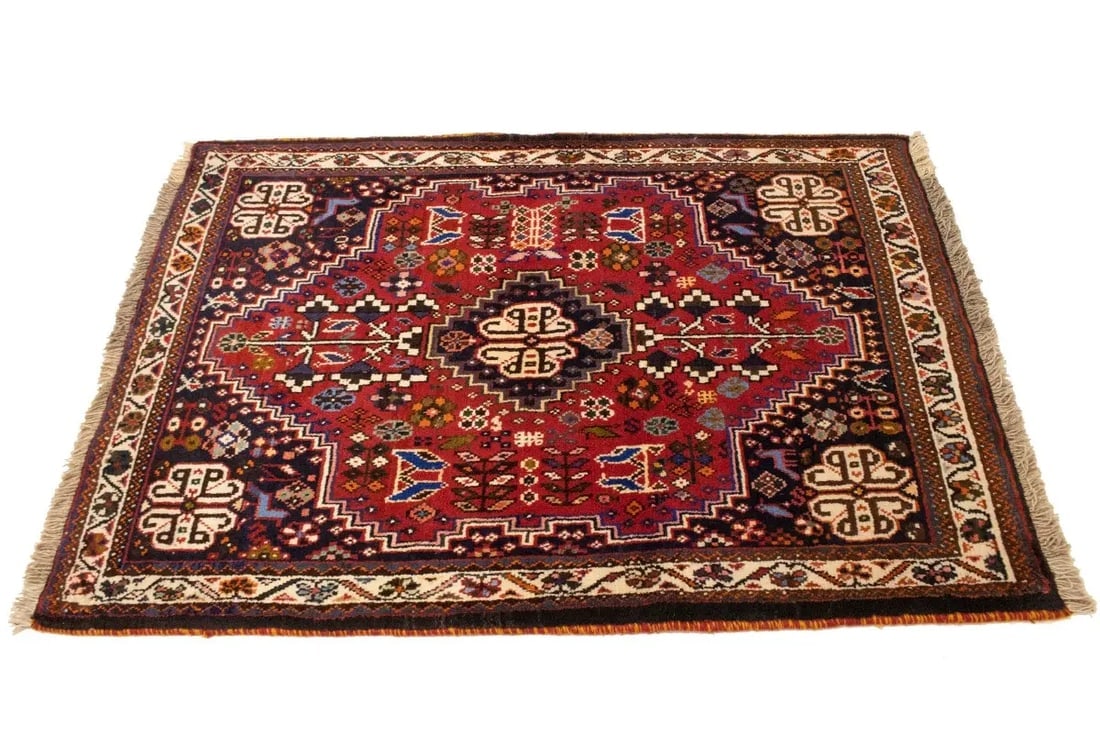 Red Tribal 3X5 Shiraz Persian Rug - 7
