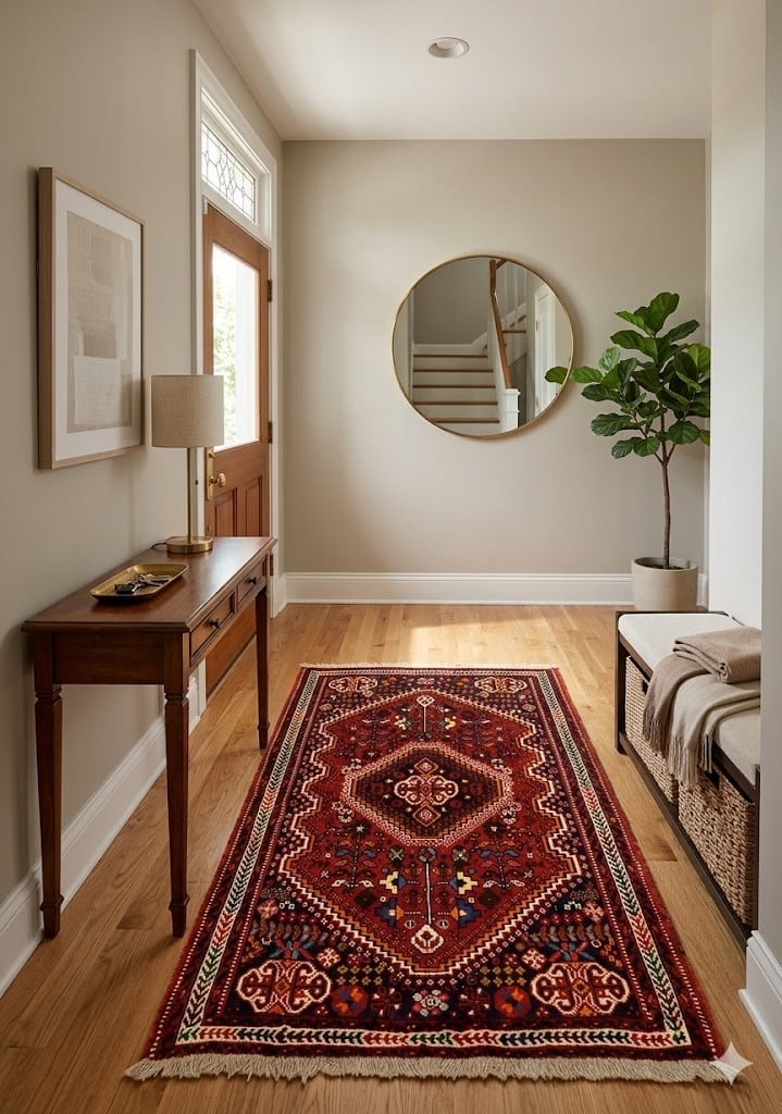 Red Tribal 3'5X5 Shiraz Persian Rug - 4
