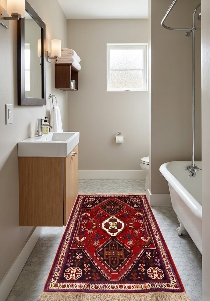 Red Tribal 3'5X5 Shiraz Persian Rug - 3