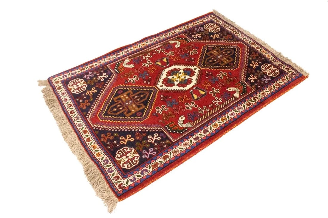 Red Tribal 3'5X5 Shiraz Persian Rug - 6