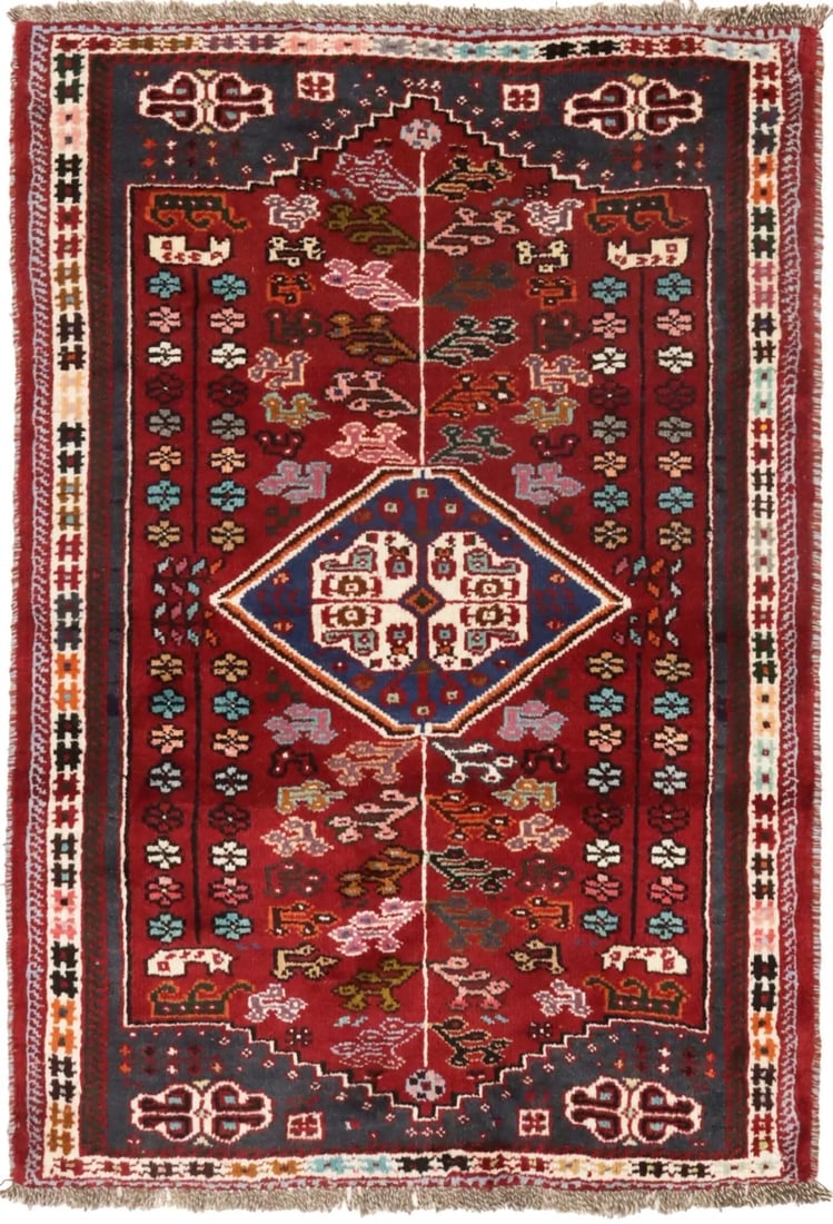Red Tribal 3'5X5 Shiraz Persian Rug (1 of 7)
