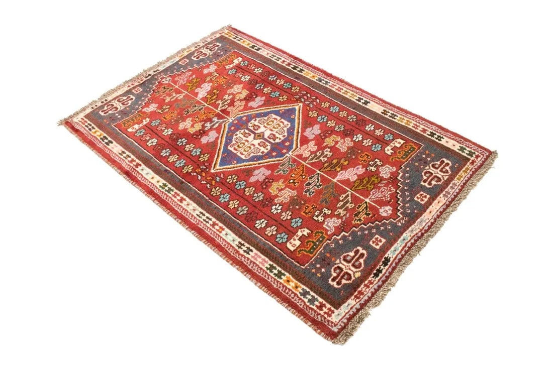 Red Tribal 3'5X5 Shiraz Persian Rug - 5