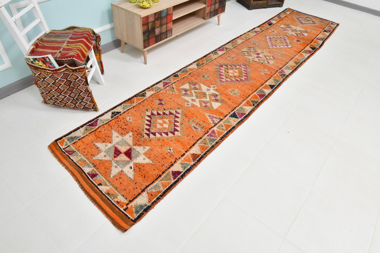 2'9'' x 12'11'' Turkish Handmade Kilim Rug - 22308 - 4