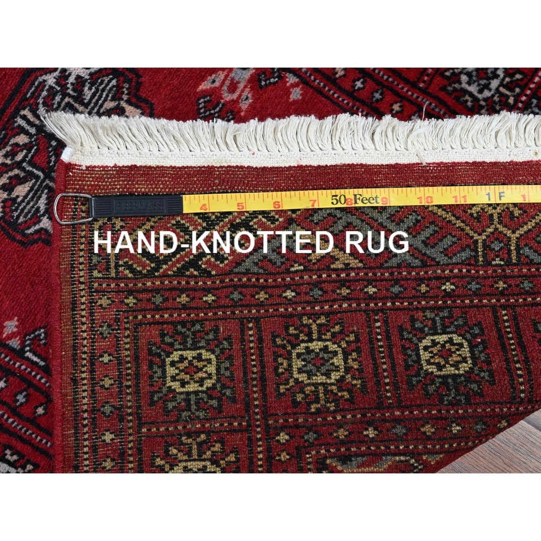 Chili Red Princess Bokara Tribal Medallions Hand Knotted Runner Rug - 7