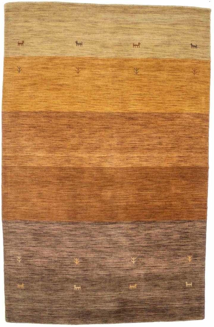 Multicolored Stripes 5X8 Oriental Modern Rug - 2
