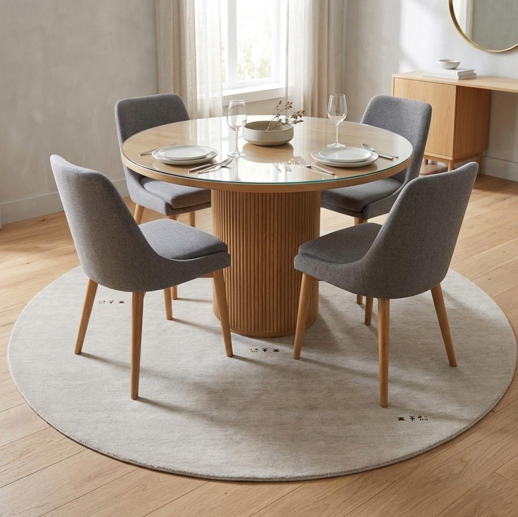 Greige Tribal 6X6 Gabbeh Modern Round Rug - 3
