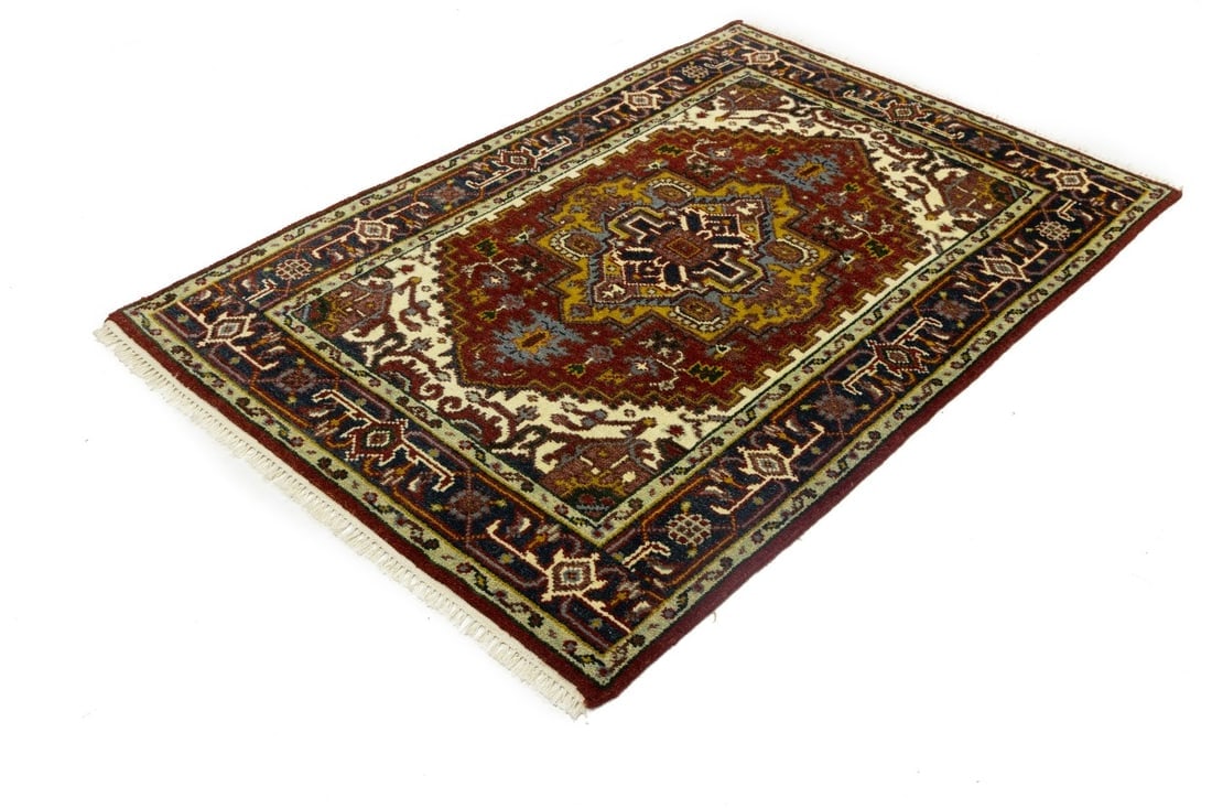 Rusty Red Geometric 4X6 Heriz Serapi Oriental Rug - 5
