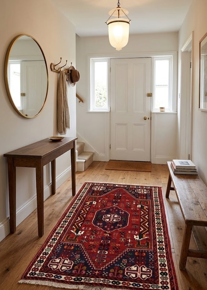 Red Tribal 3'4X5 Shiraz Persian Rug - 4