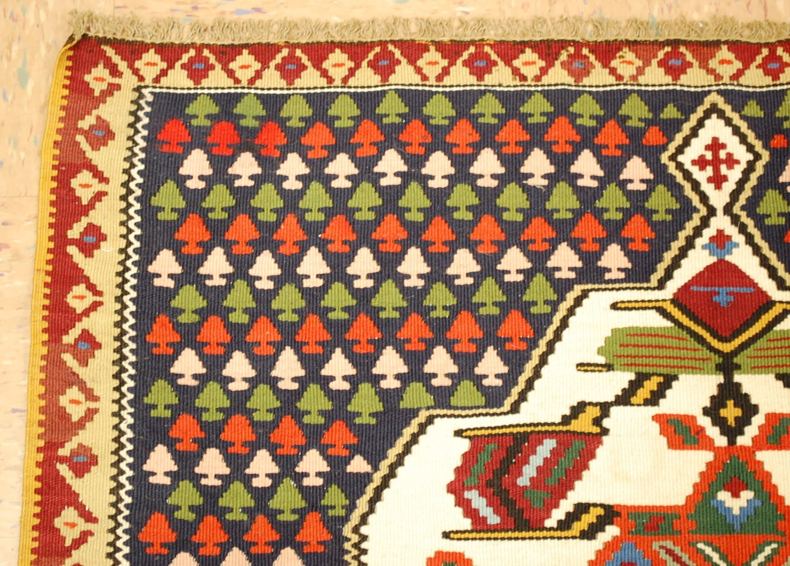 Persian sennah Kilim 3'5" X 6'1" - 4