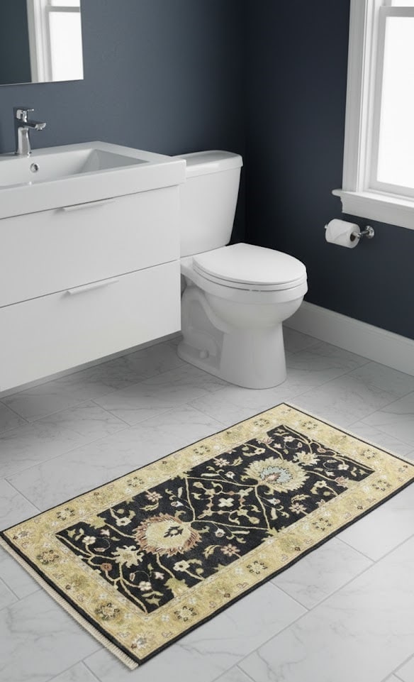 Black Floral Osh Chobi 3X5 Peshawar Oriental Rug - 3