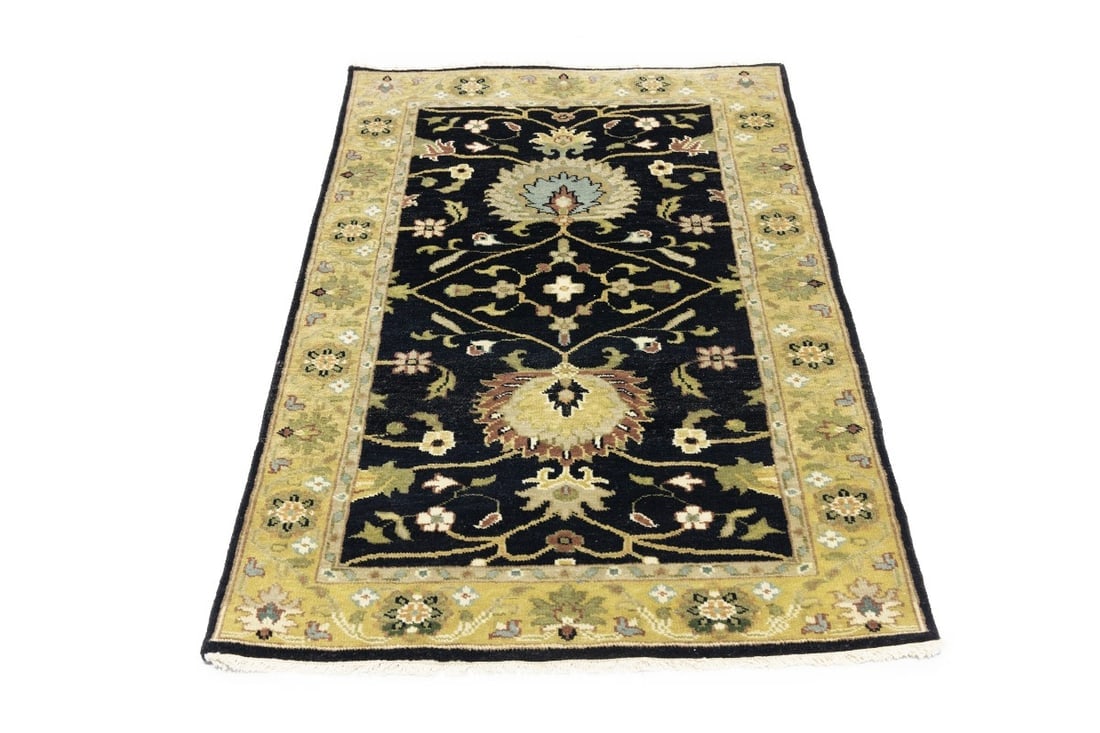 Black Floral Osh Chobi 3X5 Peshawar Oriental Rug - 4