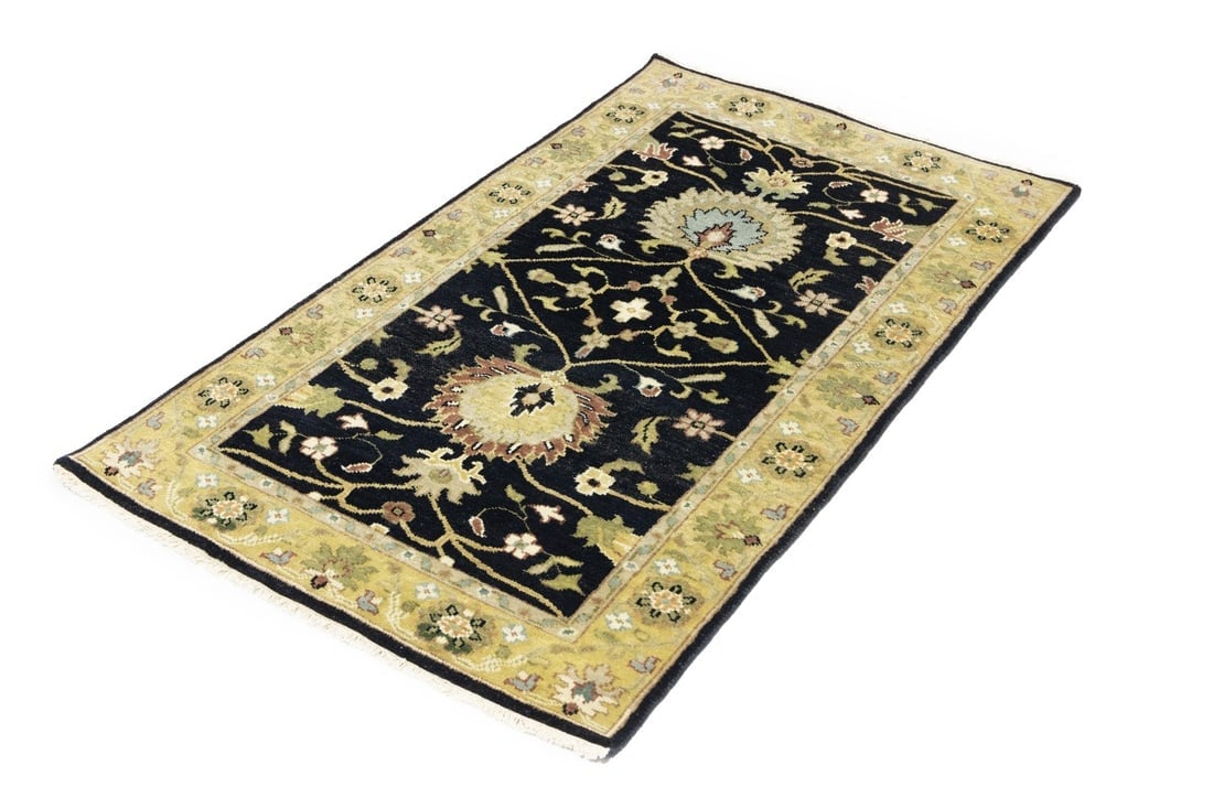 Black Floral Osh Chobi 3X5 Peshawar Oriental Rug - 5