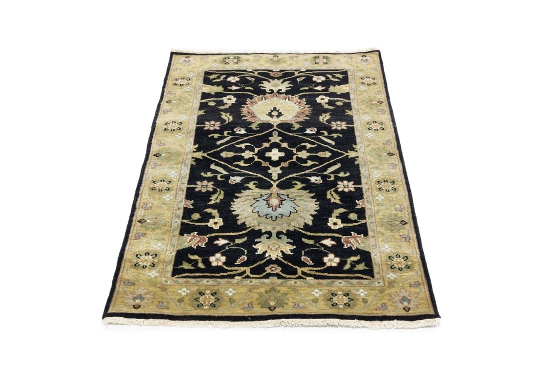 Black Floral Osh Chobi 3X5 Peshawar Oriental Rug - 6