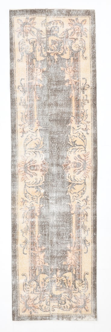 2'9'' x 10'0'' Turkish Vintage Runner Rug - 7012: Title: 2'9'' x 10'0'' Turkish Vintage Runner Rug - 7012 Description:2'9'' x 10'0'' Turkish Vintage Runner Rug - 7012 Origin:Turkiye Date/Period:1960-90 Materials:Wool,Cotton Dimension:2'9''x10'0'' ft,