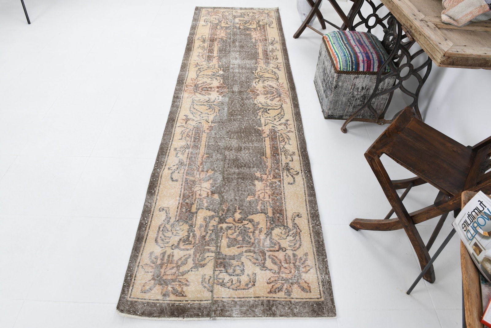 2'9'' x 10'0'' Turkish Vintage Runner Rug - 7012 - 8