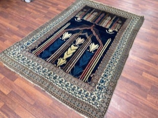 Unusual Antique Persian Seneh rug-4814 - 5
