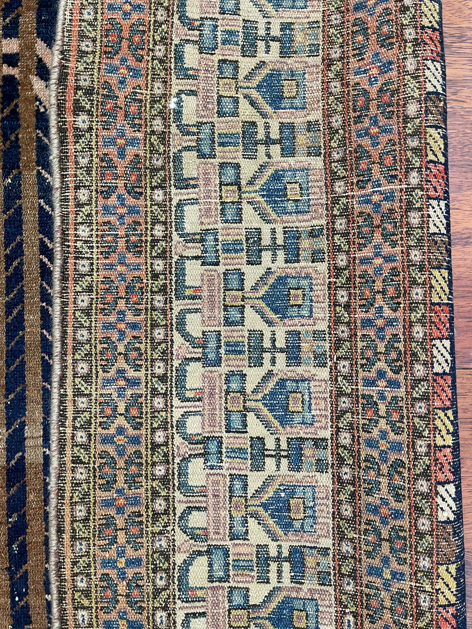Unusual Antique Persian Seneh rug-4814 - 7