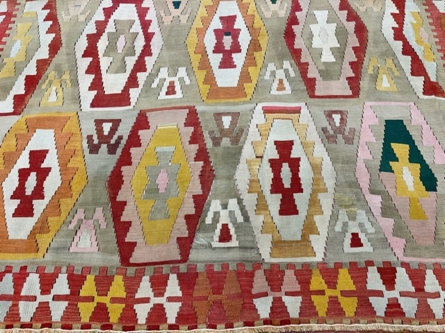 Colorful antique Caucasian Kilim rug-4892 - 2