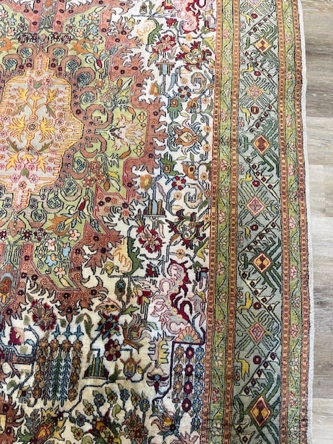 Vintage Silk Tabriz Rug-5315 - 5