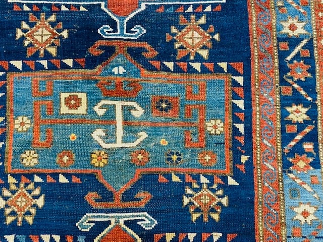 Antique Kazak Caucasian rug-3371 - 3