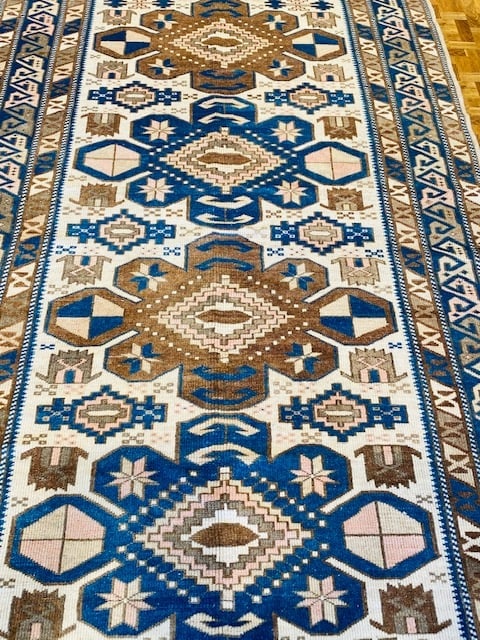 Vintage Turkish Caucasian ivory Field rug-4811-29 - 3