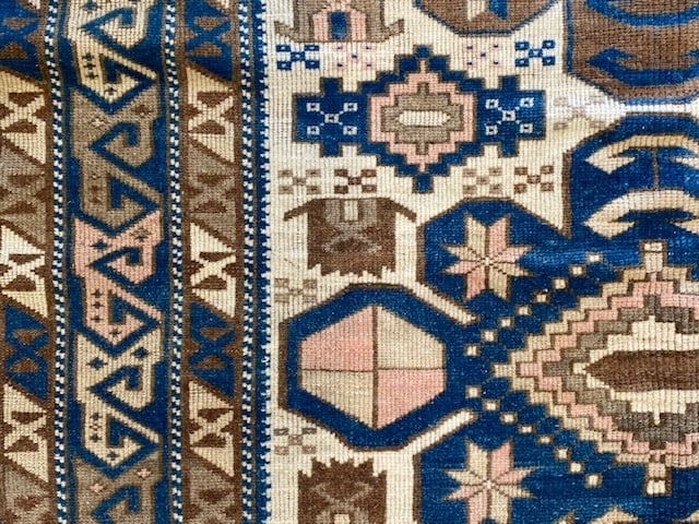 Vintage Turkish Caucasian ivory Field rug-4811-29 - 4