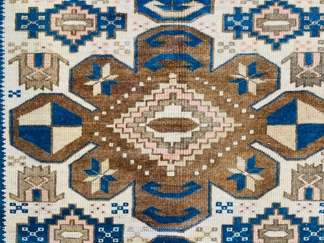 Vintage Turkish Caucasian ivory Field rug-4811-29 - 5