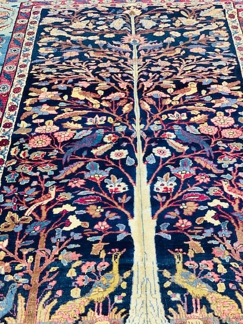 Antique Persian Bird of paradise Khorrasan Rug-2759 - 3