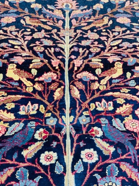 Antique Persian Bird of paradise Khorrasan Rug-2759 - 4