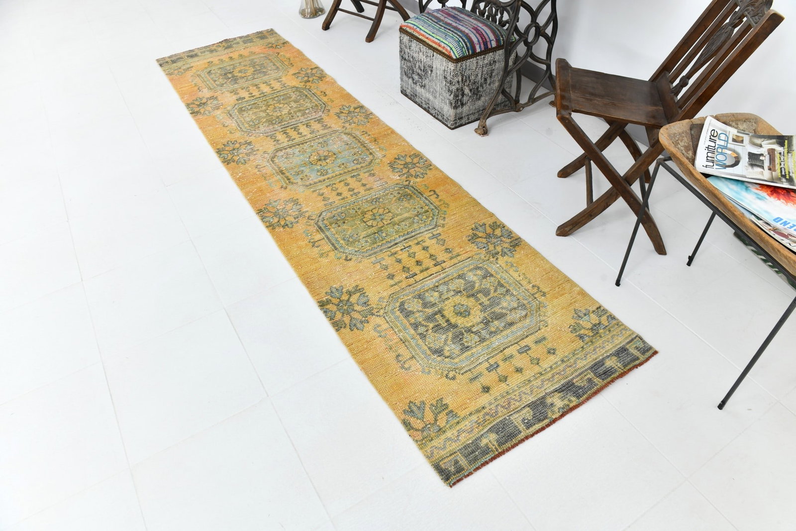 2'6'' x 10'2'' Turkish Vintage Runner Rug - 23065 - 3