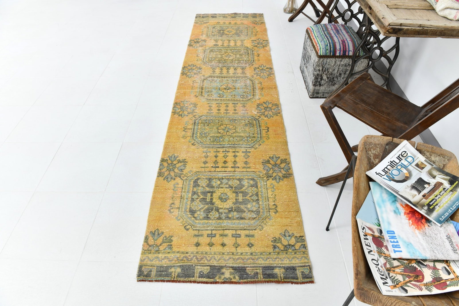 2'6'' x 10'2'' Turkish Vintage Runner Rug - 23065 - 4