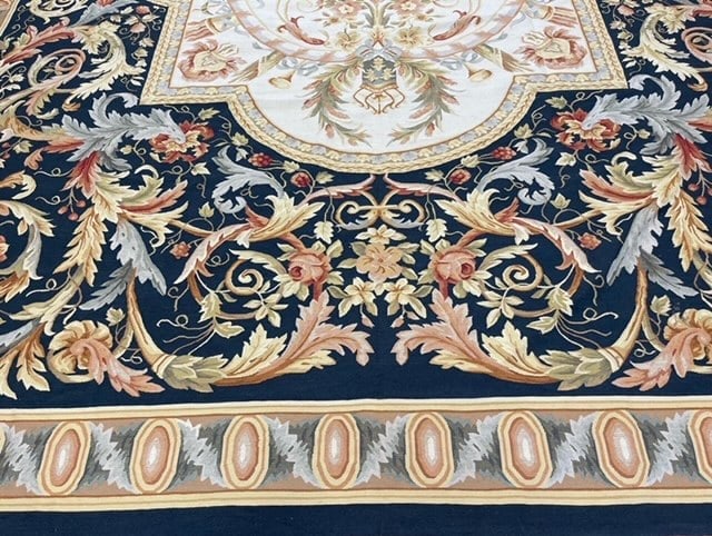 Vintage Neddlepoint Aubussan Rug-FA - 2