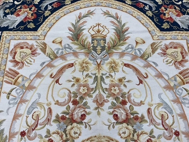 Vintage Neddlepoint Aubussan Rug-FA - 3