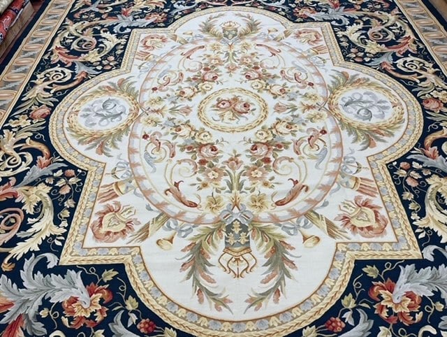 Vintage Neddlepoint Aubussan Rug-FA - 5