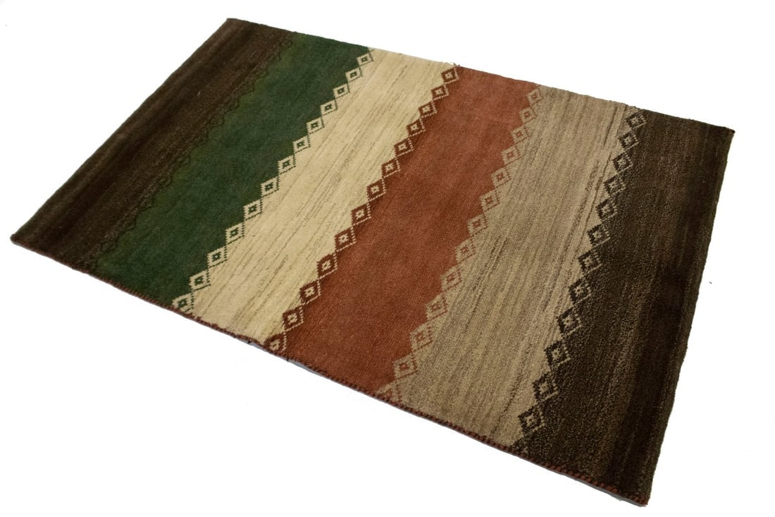 Vintage Tribal Stripes 3'5X5'3 Gabbeh Persian Rug - 6