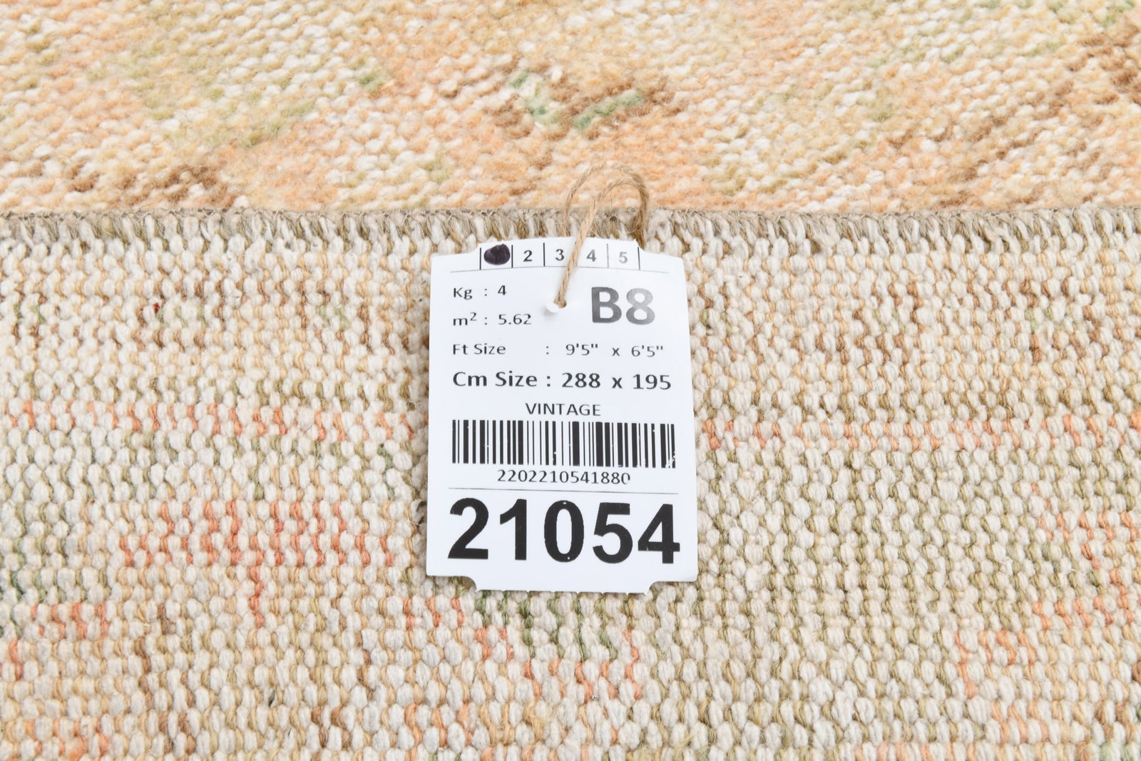 6'4'' x 9'5'' Handmade Vintage Wool Rug - 21054 - 19
