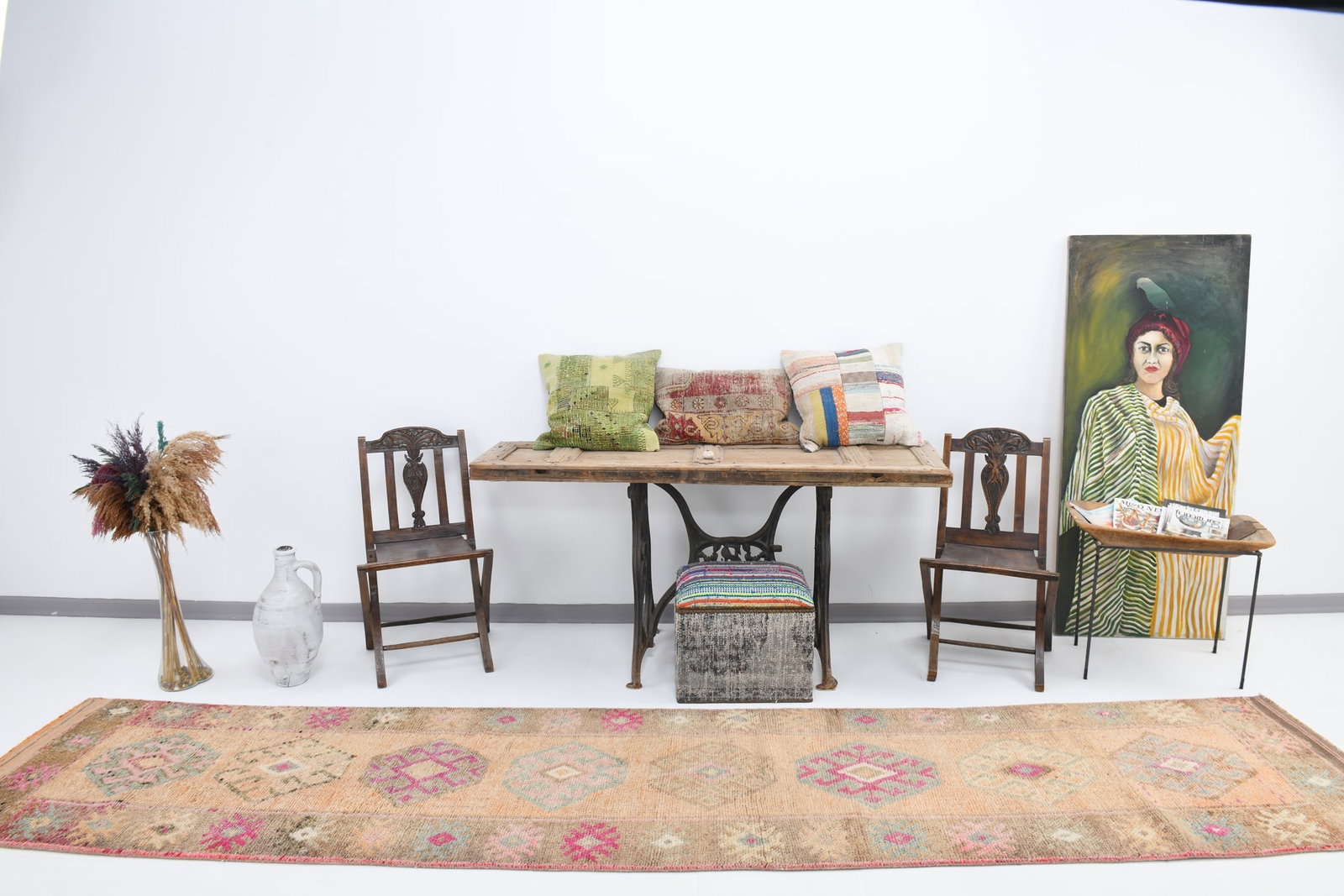 2'8'' x 13'5'' Handmade Vintage Wool Rug - 18818 - 2