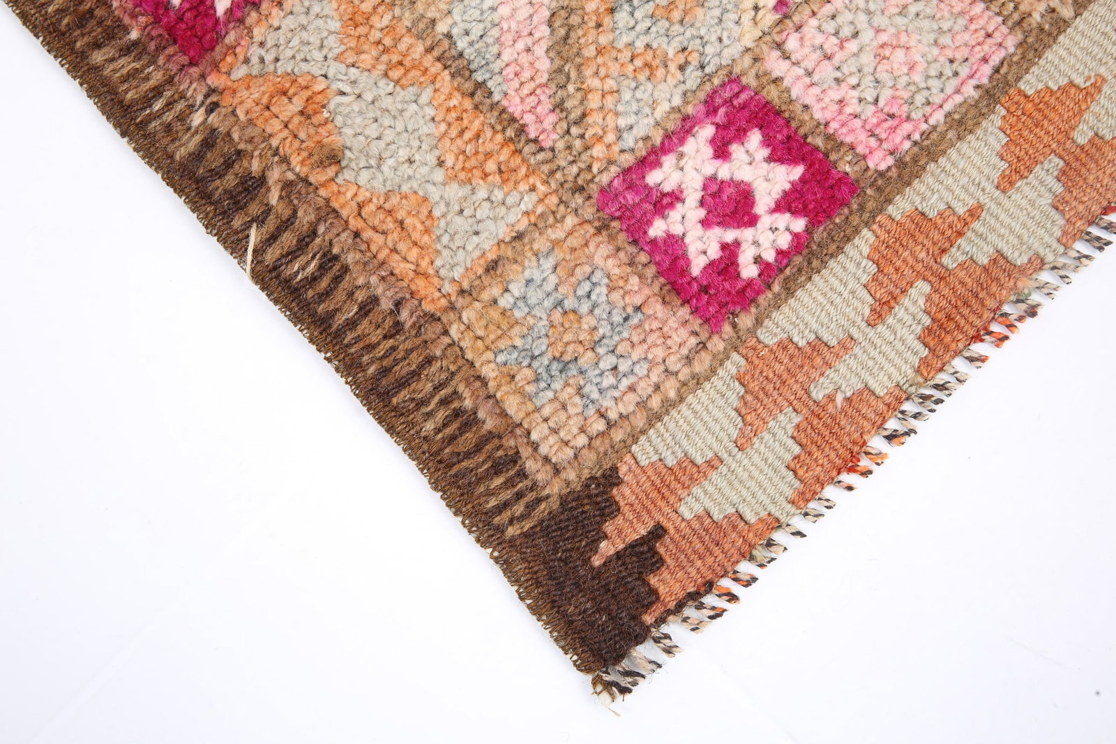 2'8'' x 11'8'' Handmade Vintage Wool Patchwork Rug - 18798 - 10
